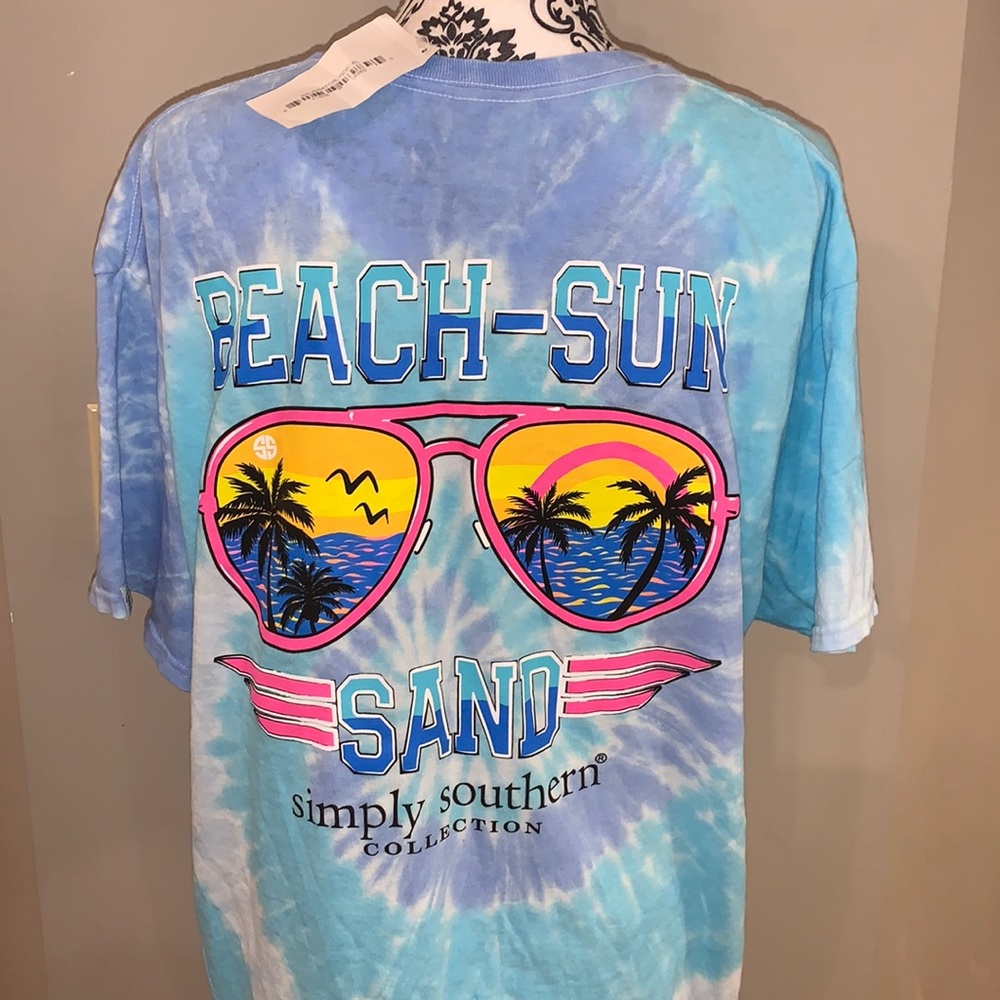 Simply Southern Blue Tie-Dye Beach Tee